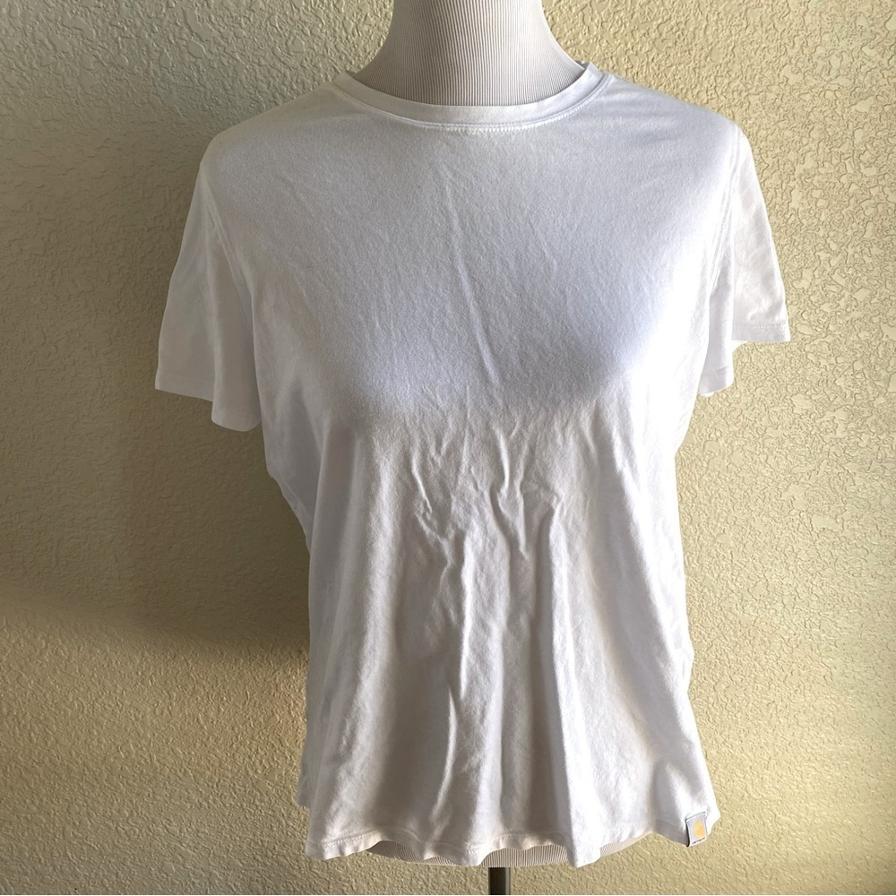 Carhartt Crew Neck Relaxed Fit Plain Tee Shirt Short Sleeve White 100% Cotton: L